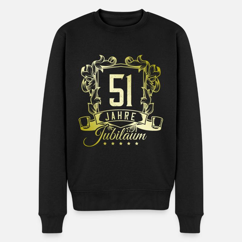 51 Zahl Wappen - Männer Premium Bio Pullover - Schwarz