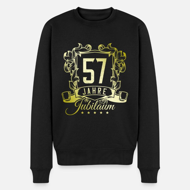 57 Zahl Wappen - Männer Premium Bio Pullover - Schwarz