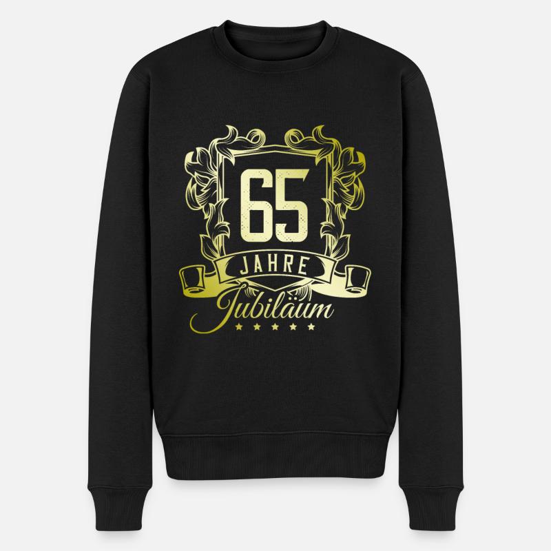 65 Zahl Wappen - Männer Premium Bio Pullover - Schwarz