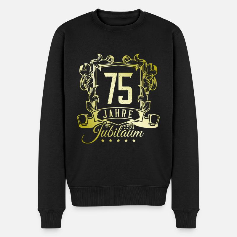 75 Zahl Wappen - Männer Premium Bio Pullover - Schwarz