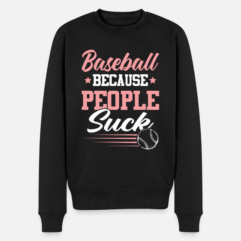 Baseball Slogan - Pull Premium bio Homme - noir