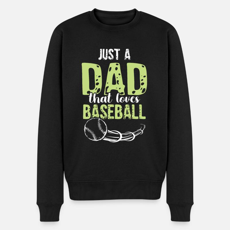 baseball dad - Männer Premium Bio Pullover - Schwarz