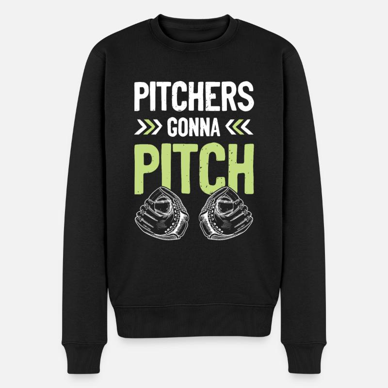 baseball pitcher - Männer Premium Bio Pullover - Schwarz