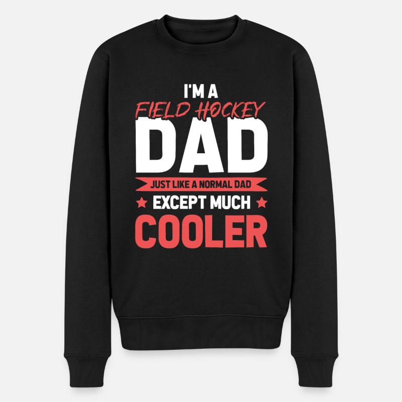 Feldhockey Dad - Männer Premium Bio Pullover - Schwarz
