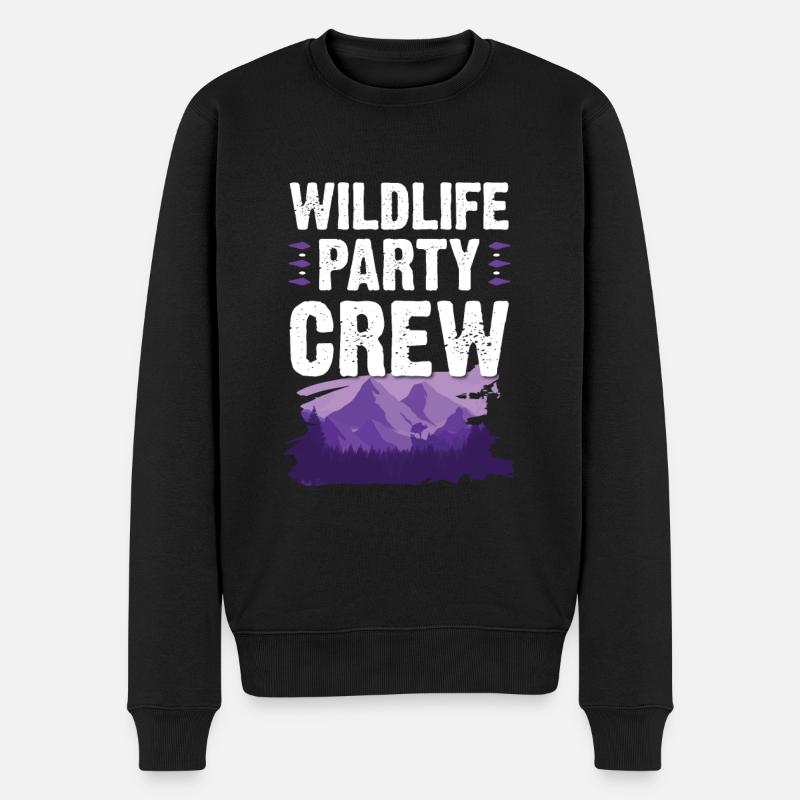 Wildlife Party Crew - Männer Premium Bio Pullover - Schwarz