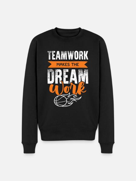 basketball teamwork - Männer Premium Bio Pullover - Schwarz