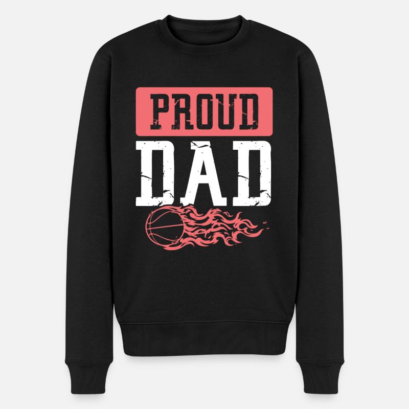 basketball papa - Männer Premium Bio Pullover - Schwarz