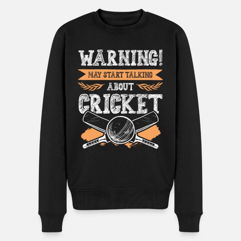 warnung cricket - Männer Premium Bio Pullover - Schwarz
