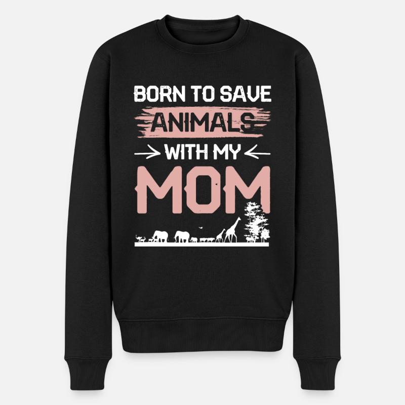 tierschützer mama - Männer Premium Bio Pullover - Schwarz
