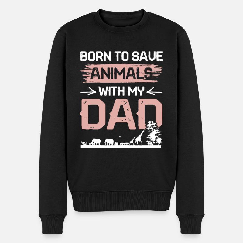 tierschützer papa - Männer Premium Bio Pullover - Schwarz