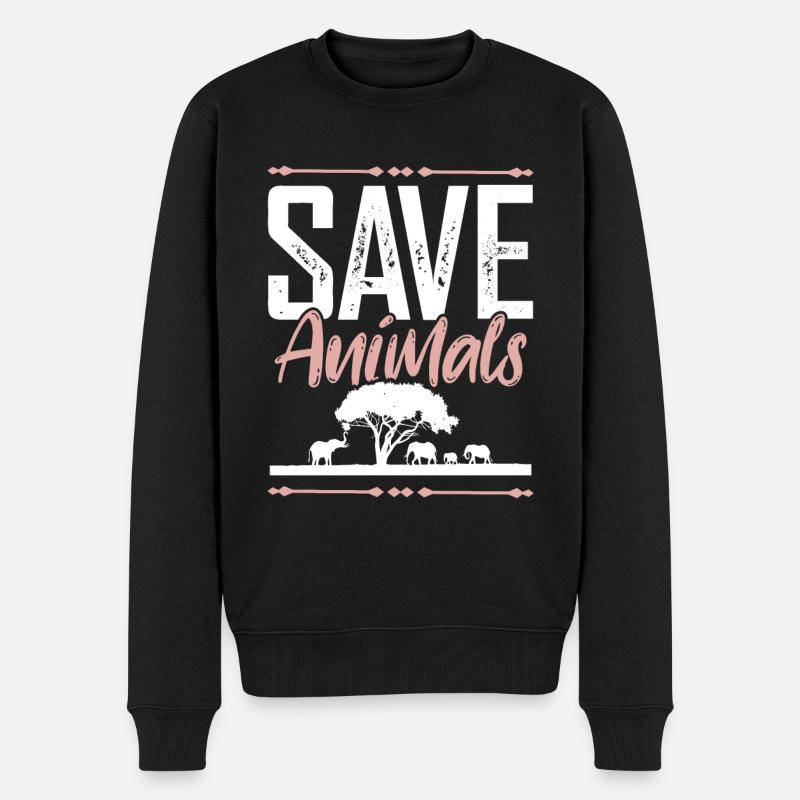 tierschutz spruch - Männer Premium Bio Pullover - Schwarz