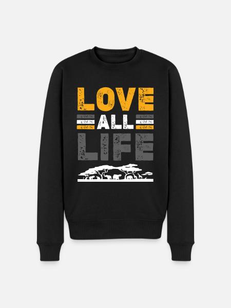 tierschutz liebe leben - Männer Premium Bio Pullover - Schwarz