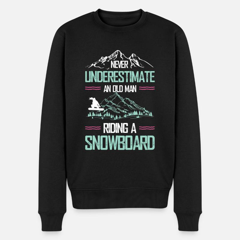 Snowboarder Old Man - Pull Premium bio Homme - noir