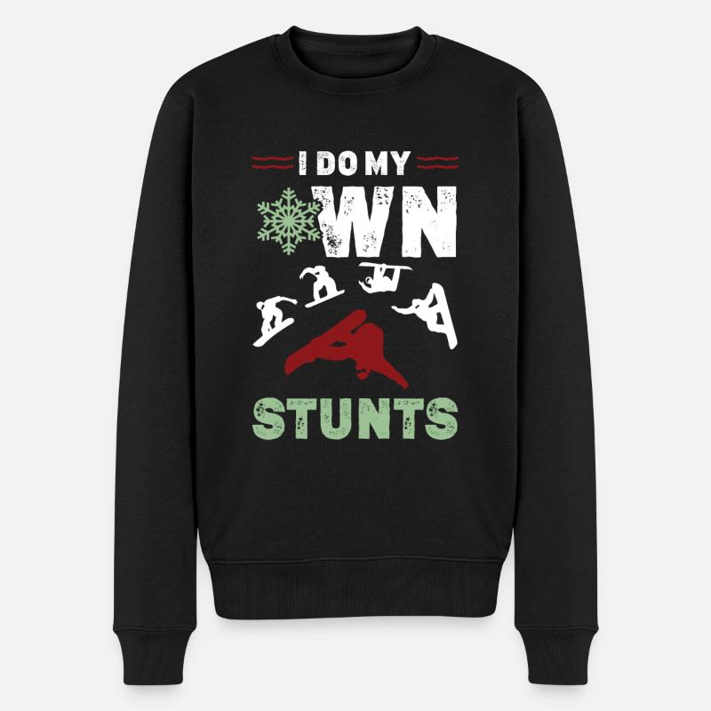 snowboard stunt - Männer Premium Bio Pullover - Schwarz