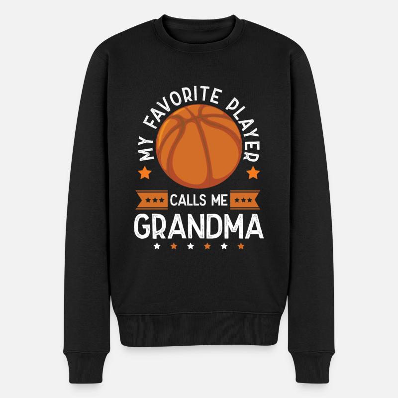 basketball großmutter - Männer Premium Bio Pullover - Schwarz