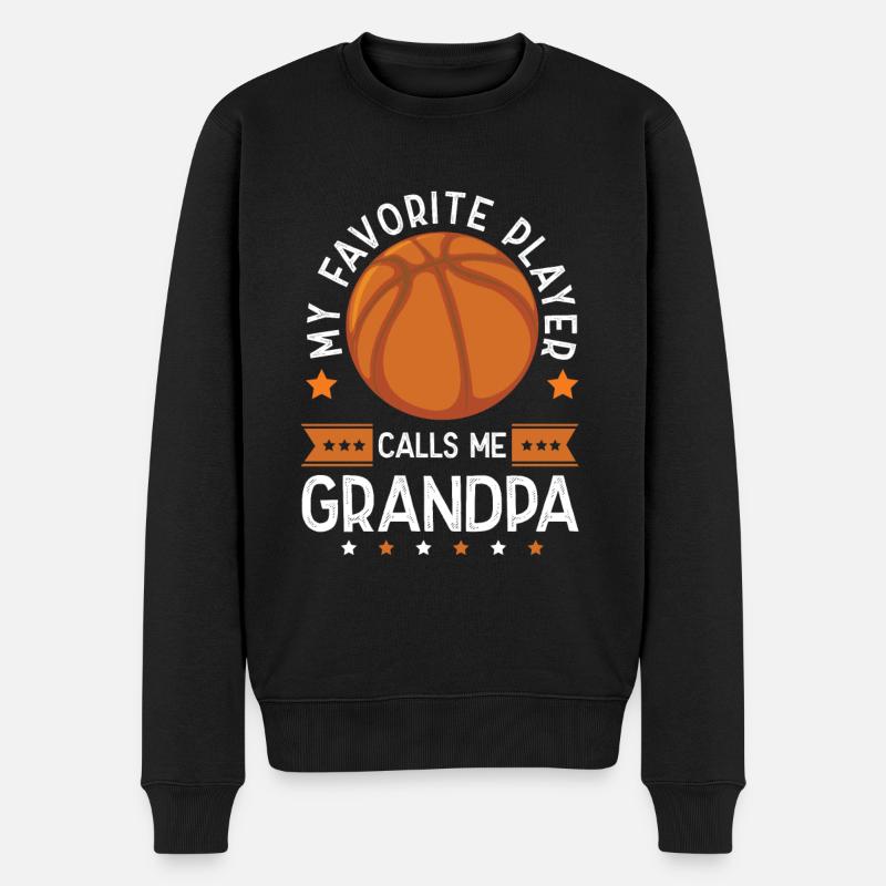 Grand-père de basket-ball - Pull Premium bio Homme - noir