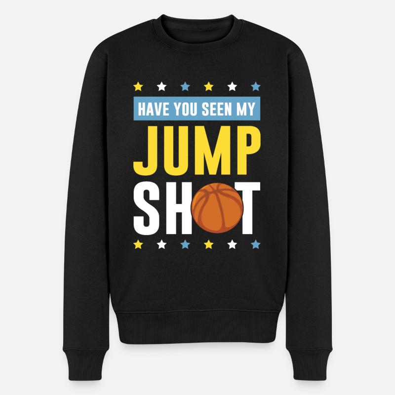 basketball jump shot - Männer Premium Bio Pullover - Schwarz