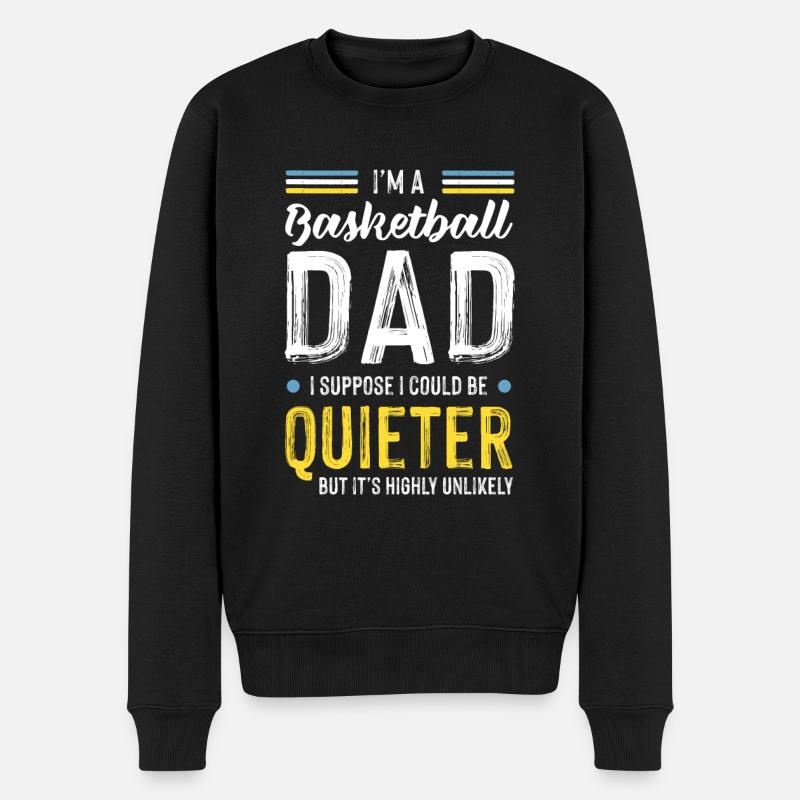 basketball papa - Männer Premium Bio Pullover - Schwarz