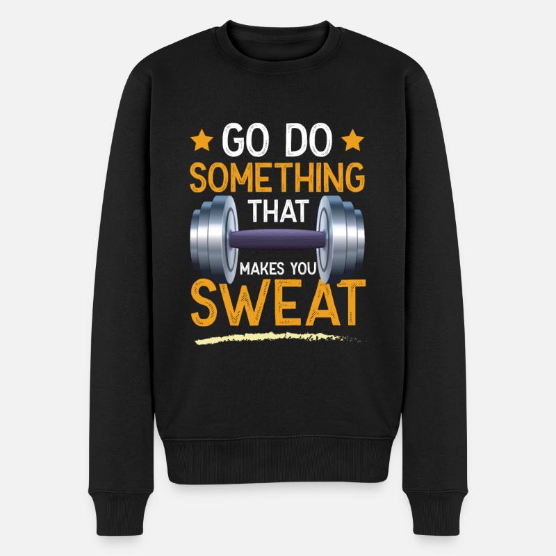 Fitness sweat dicton - Pull Premium bio Homme - noir
