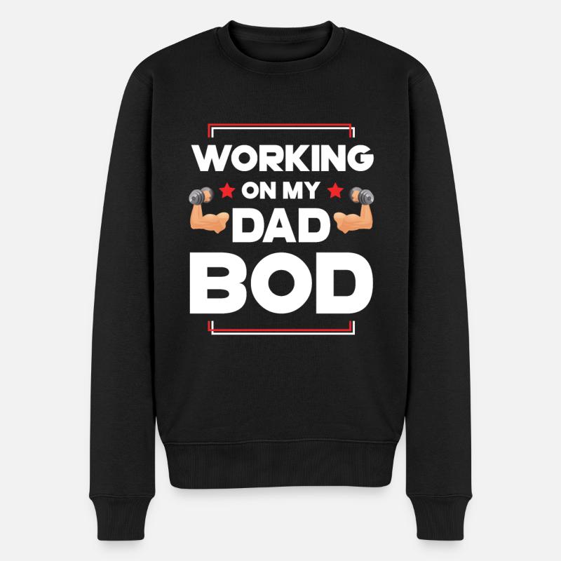 Fitness Papa Workout - Pull Premium bio Homme - noir