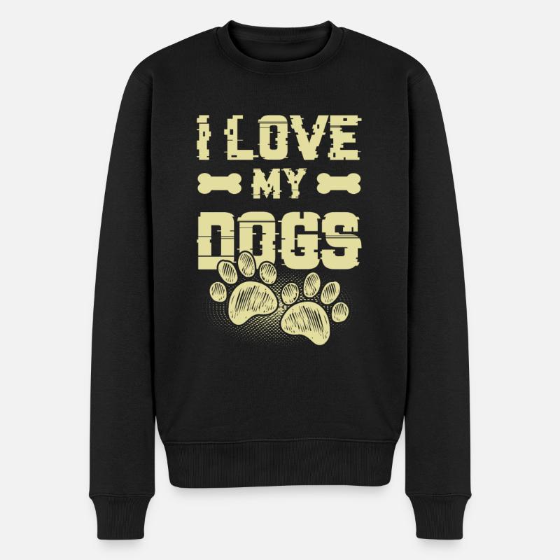 J’aime mes chiens - Pull Premium bio Homme - noir