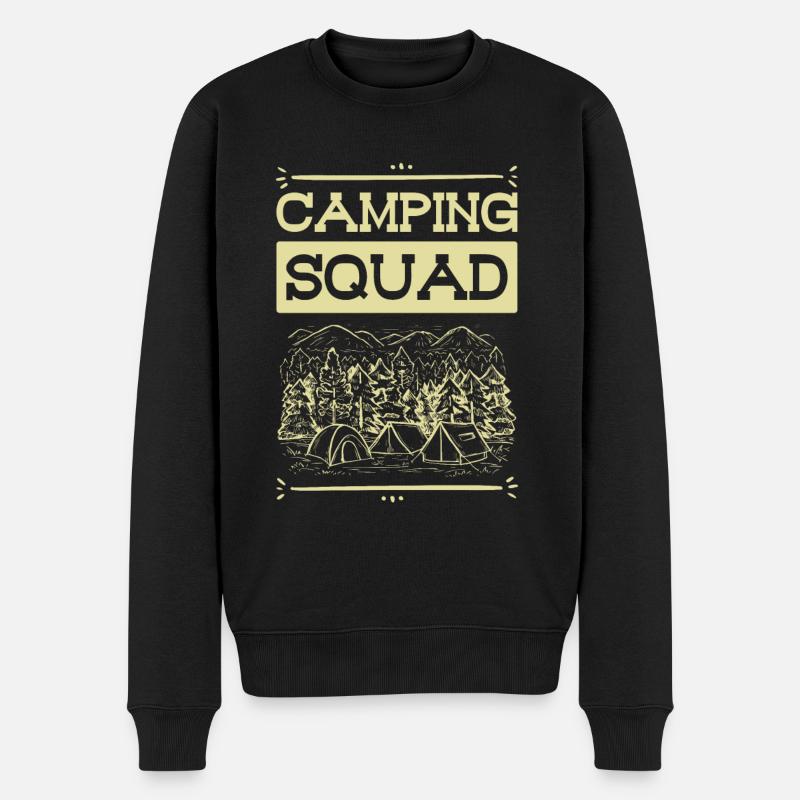 Camping Squad - Männer Premium Bio Pullover - Schwarz