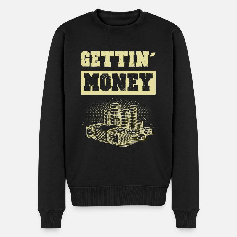 getting money - Männer Premium Bio Pullover - Schwarz