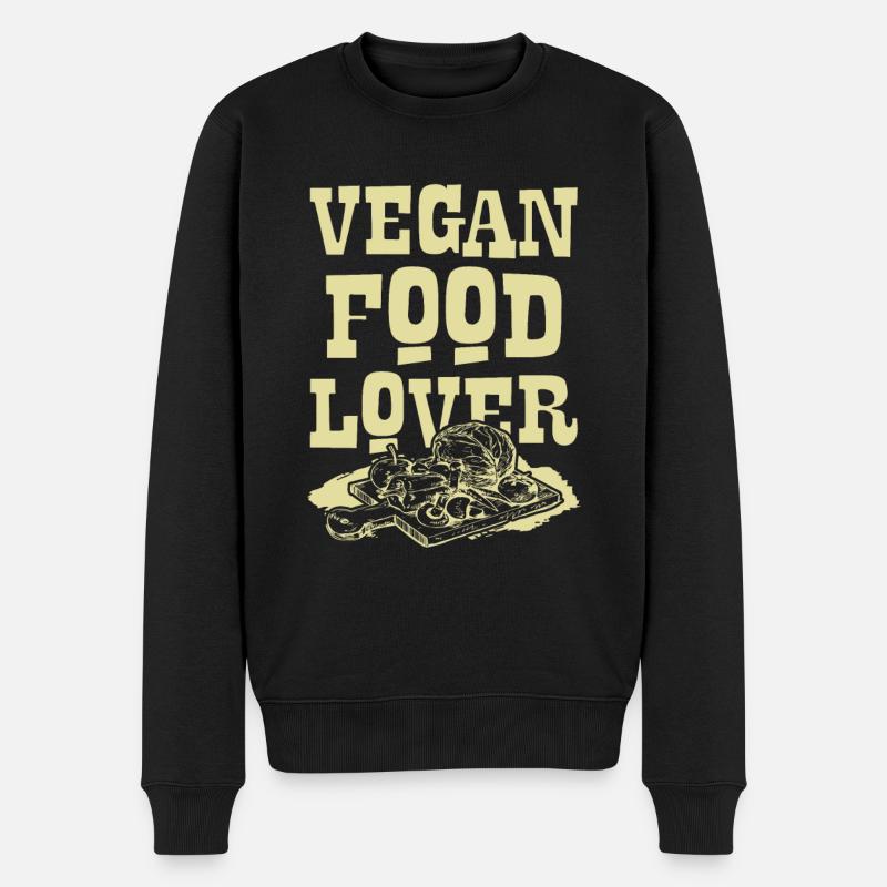 Vegan Lover - Männer Premium Bio Pullover - Schwarz