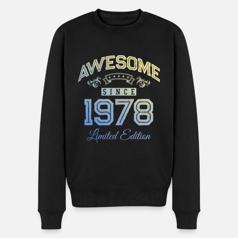 1978 awesome since - Männer Premium Bio Pullover - Schwarz