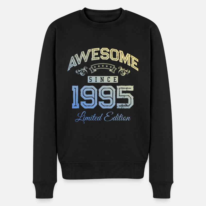 1995 awesome since - Männer Premium Bio Pullover - Schwarz