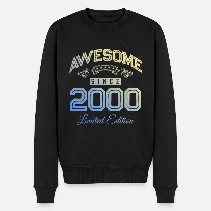 2000 awesome since - Männer Premium Bio Pullover - Schwarz