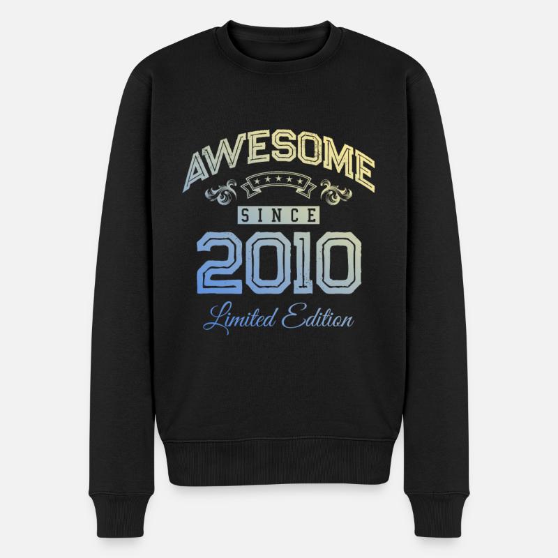 2010 awesome since - Männer Premium Bio Pullover - Schwarz