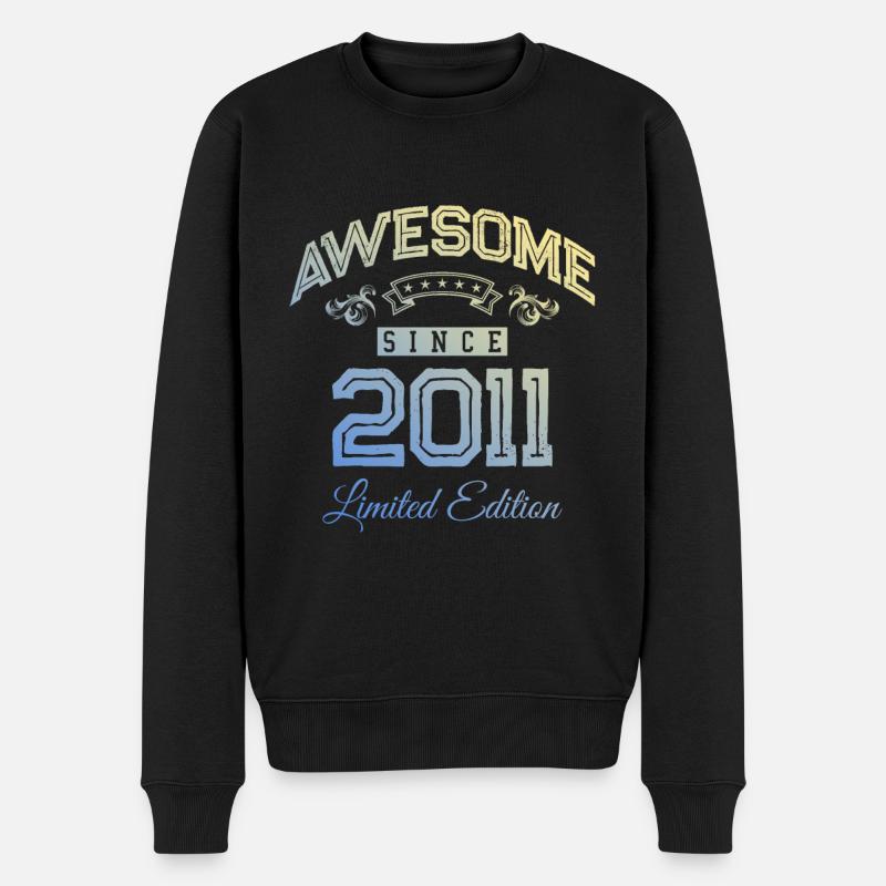 2011 awesome since - Männer Premium Bio Pullover - Schwarz