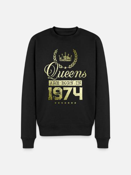 Queens born in 1974 - Men's Premium Organic Jumper - black