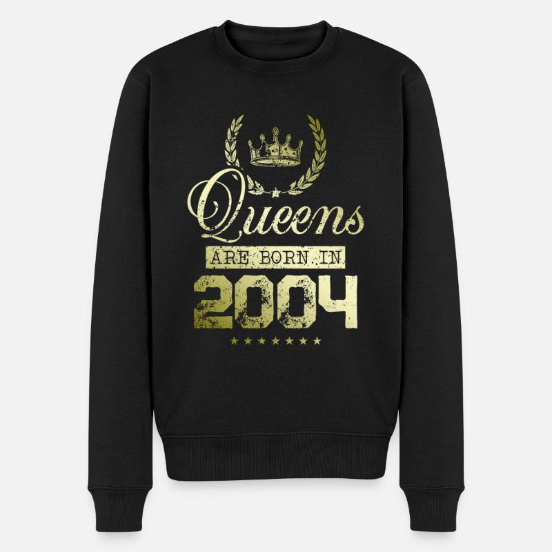 Queens born in 2004 - Männer Premium Bio Pullover - Schwarz