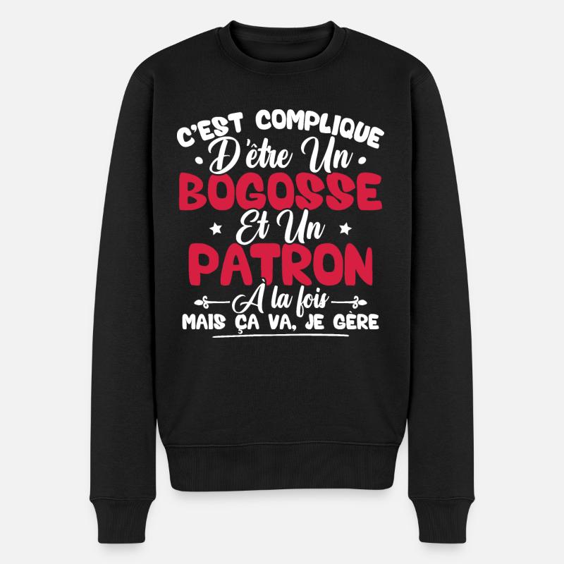 Compliqué d'être un bogosse et un patron - Pull Premium bio Homme - noir