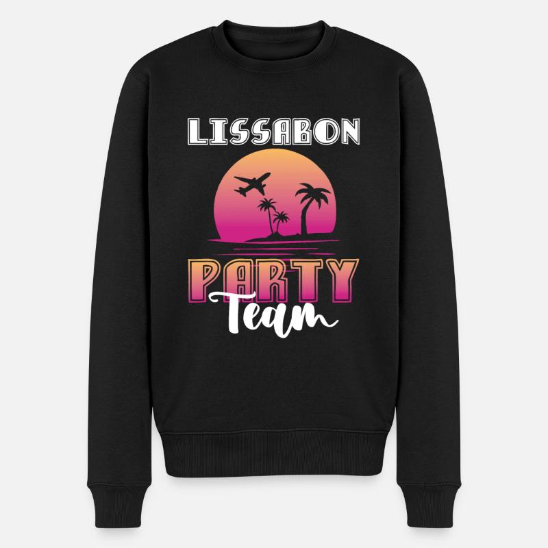 Lissabon Party Team - Männer Premium Bio Pullover - Schwarz