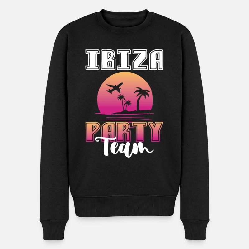 Ibiza Party Team - Männer Premium Bio Pullover - Schwarz