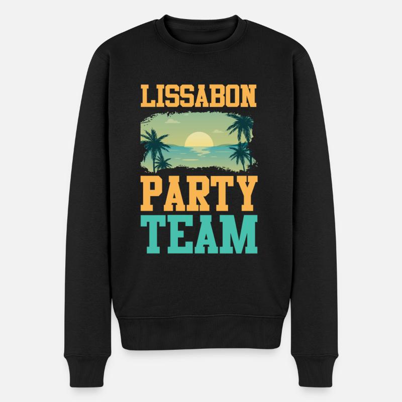 Lissabon Party Team - Männer Premium Bio Pullover - Schwarz