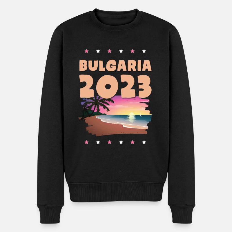 Bulgarien 2023 - Männer Premium Bio Pullover - Schwarz