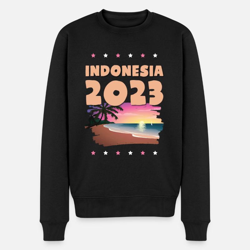 Indonesia 2023 - Männer Premium Bio Pullover - Schwarz