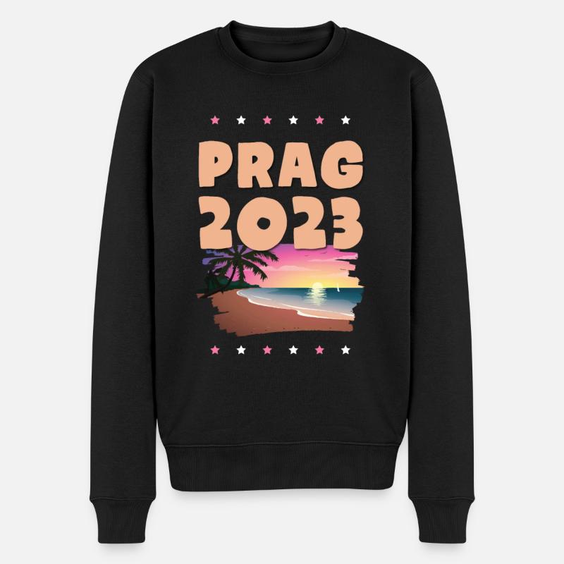 Prag 2023 - Männer Premium Bio Pullover - Schwarz