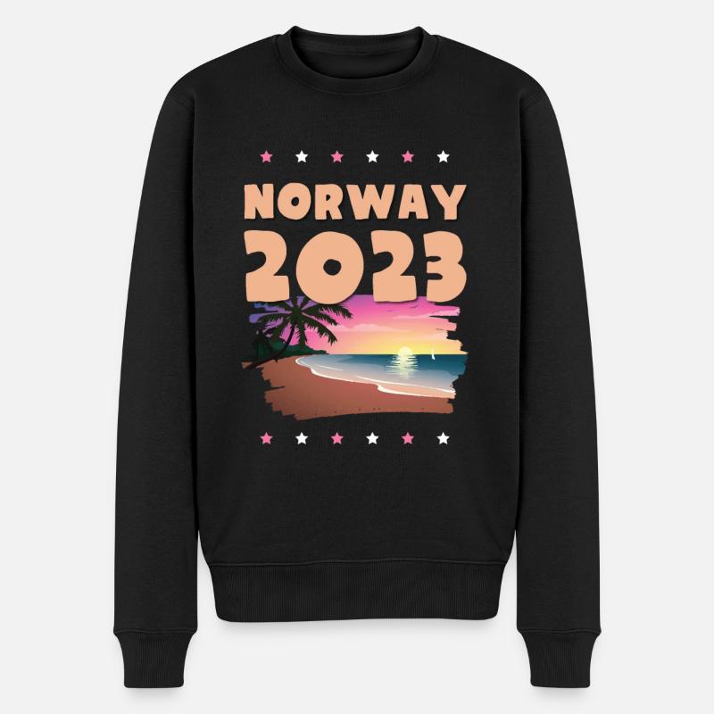 Norway 2023 - Männer Premium Bio Pullover - Schwarz