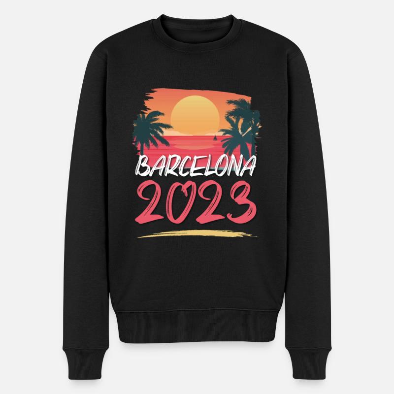 Barcelona 2023 - Männer Premium Bio Pullover - Schwarz