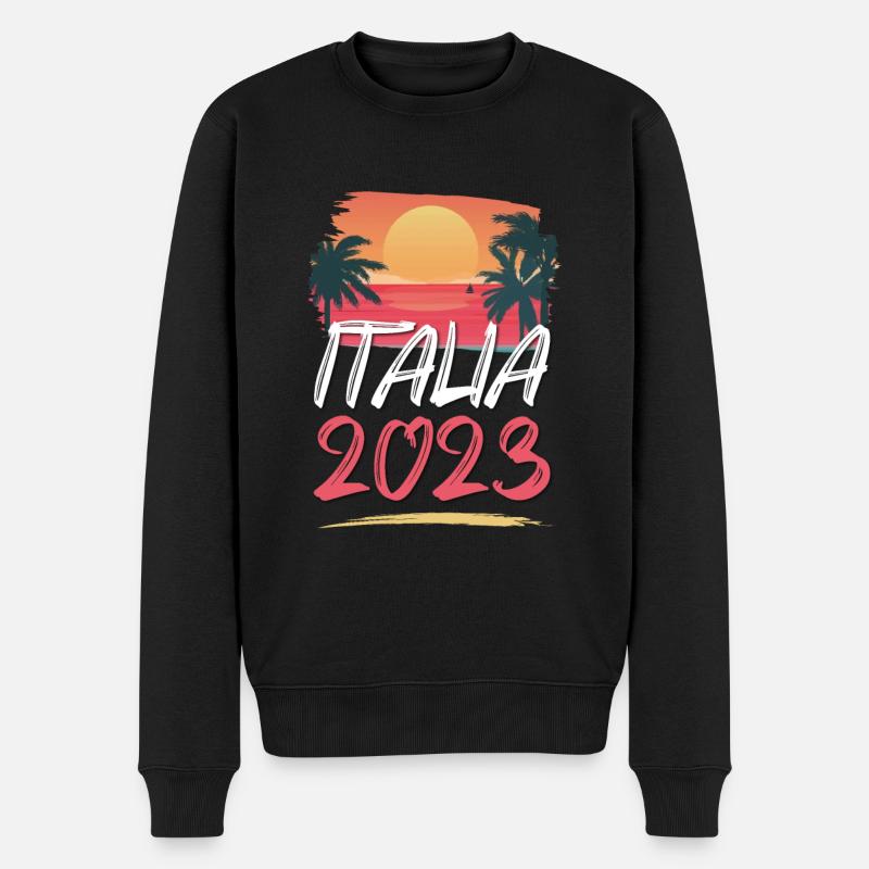 Italia 2023 - Männer Premium Bio Pullover - Schwarz