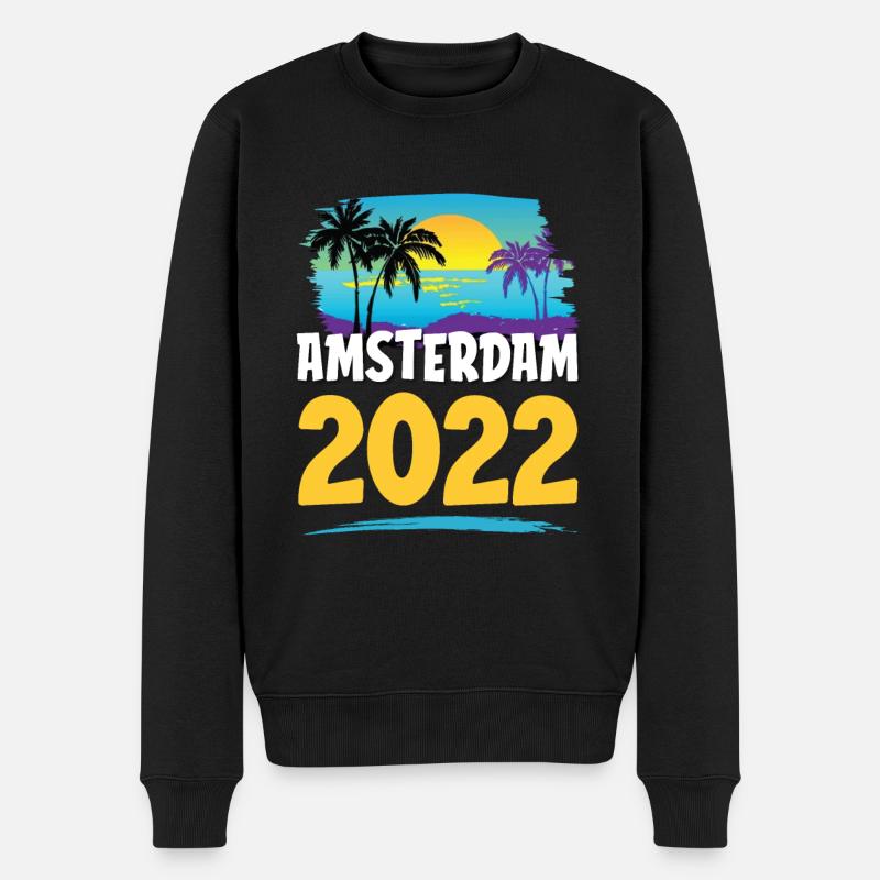 Amsterdam 2023 - Männer Premium Bio Pullover - Schwarz