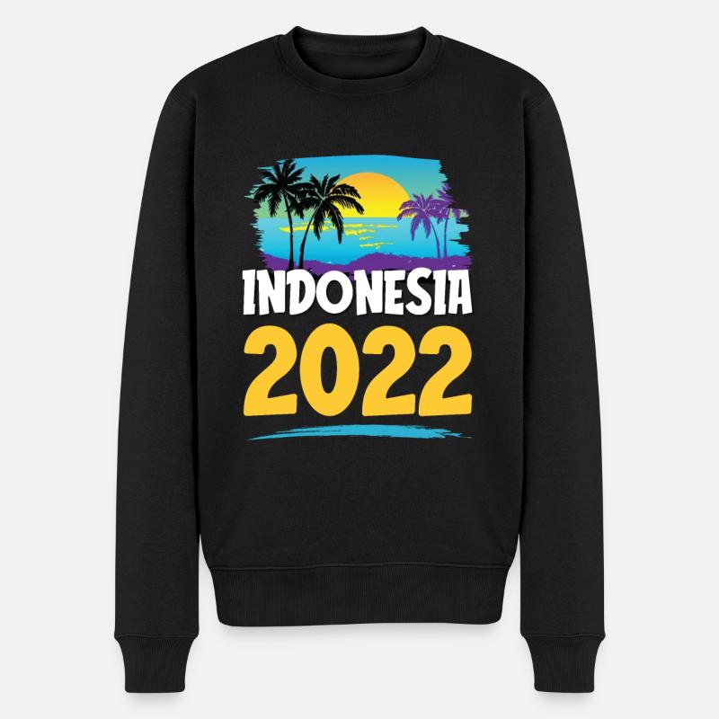 Indonesia 2023 - Männer Premium Bio Pullover - Schwarz