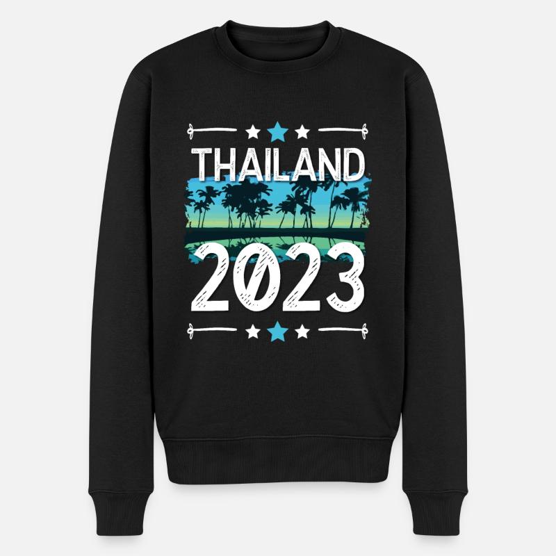 Thailand 2023 - Männer Premium Bio Pullover - Schwarz