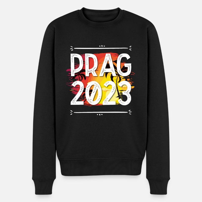 Prag 2023 - Männer Premium Bio Pullover - Schwarz