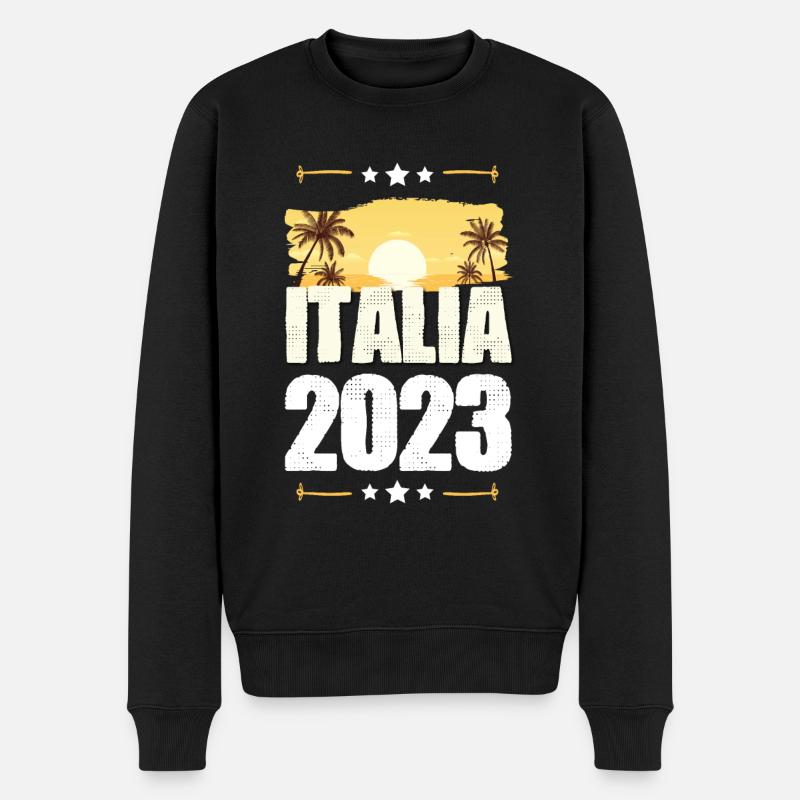 Italia 2023 - Männer Premium Bio Pullover - Schwarz